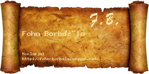 Fohn Borbála névjegykártya
